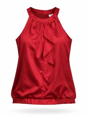 Worthington Red Satin Sleeveless Blouse 2X NWT